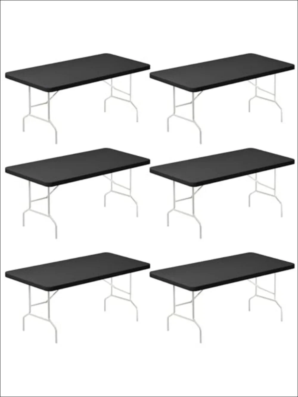6FT Spandex Table Cloth 6 Pack Fitted Tablecloth Stretch Cover